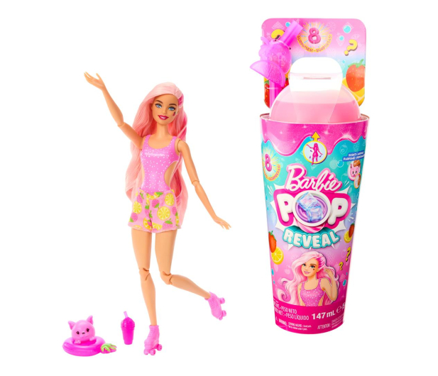 Barbie Pop Reveal Lalka Truskawkowa lemoniada Seria Owocowy sok - 1163984 - zdjęcie 2