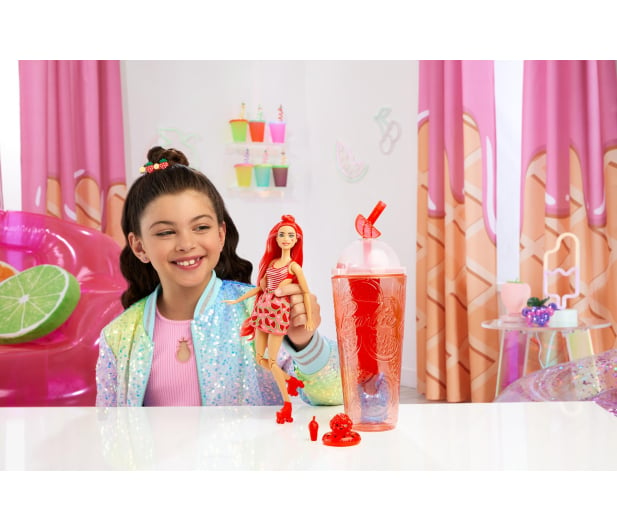 Barbie Pop Reveal Lalka Arbuz Seria Owocowy sok - 1163986 - zdjęcie 7