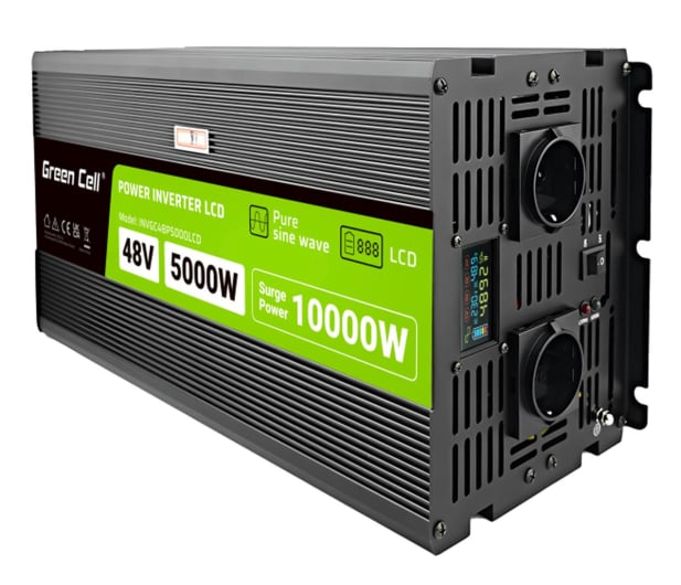 Green Cell PowerInverter LCD 48 V 5000W/10000W (czysty sinus) - 1211813 - zdjęcie