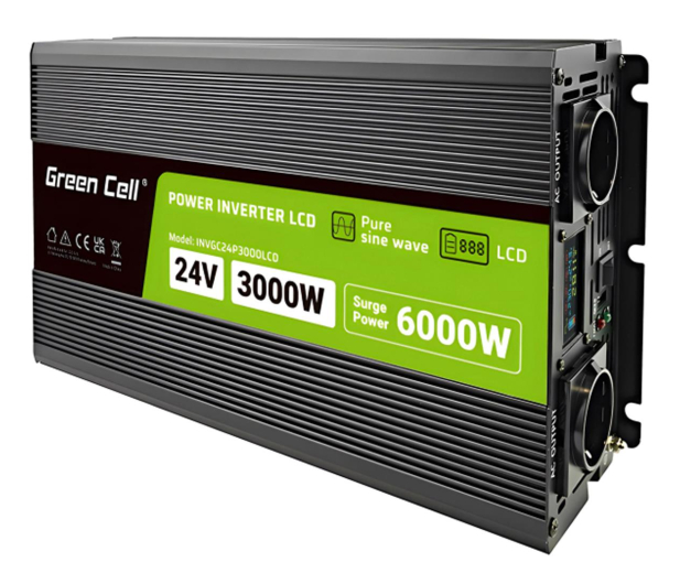 Green Cell PowerInverter LCD 24V 3000W/6000W (czysty sinus) - 1211812 - zdjęcie