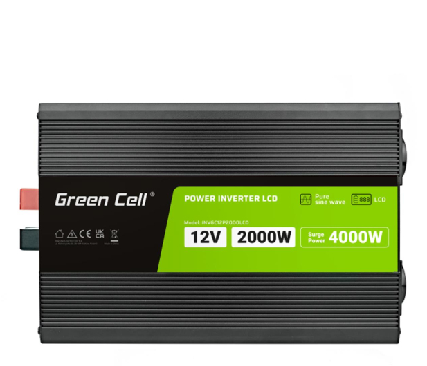 Green Cell PowerInverter LCD 12V 2000W/4000W (czysty sinus) - 1211811 - zdjęcie 2