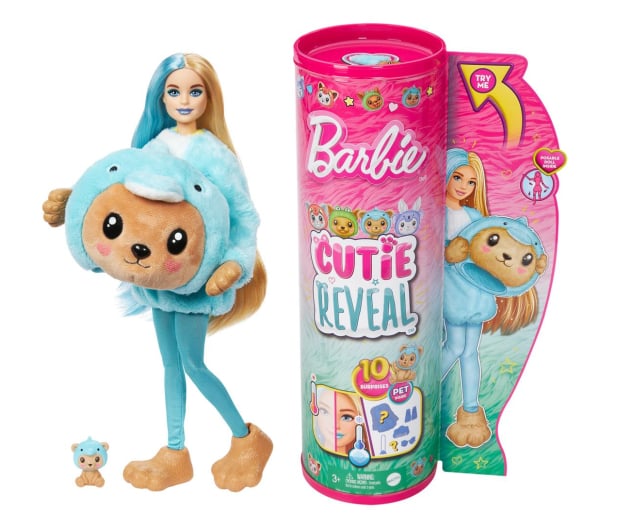 Barbie Cutie Reveal Lalka Miś-Delfin Seria Kostiumy zwierząt - 1212824 - zdjęcie