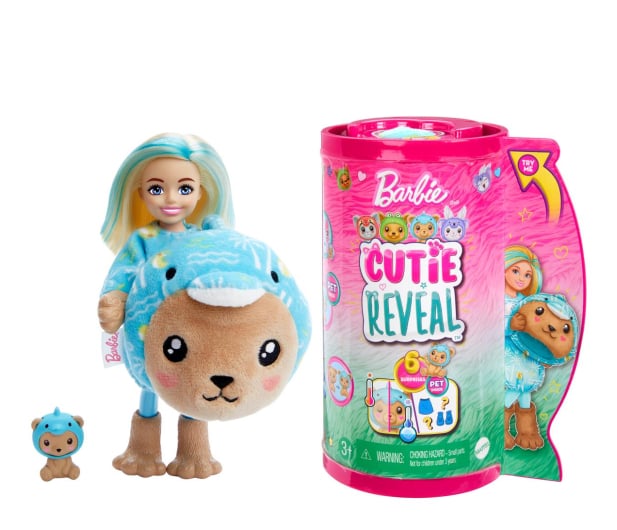 Barbie Cutie Reveal Chelsea Lalka Miś-Delfin Seria Kostiumy - 1212828 - zdjęcie