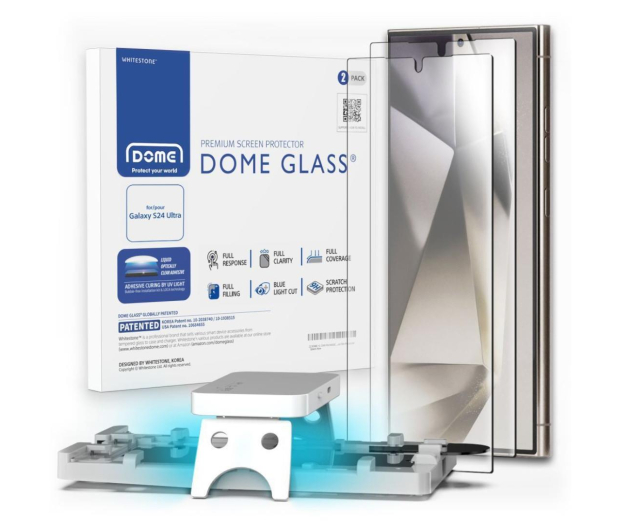 Whitestone Dome Glass 2-Pack + lampa UV do Samsung Galaxy S24 Ultra - 1211682 - zdjęcie