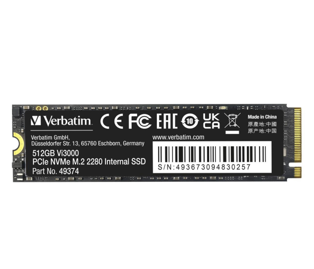 Verbatim 512GB M.2 PCIe NVMe Vi3000 - 1216346 - zdjęcie