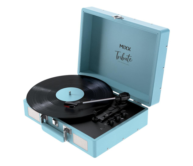 Mixx Audio Tribute Stereo Vinyl Record Player Turquoise Blue - 1210212 - zdjęcie