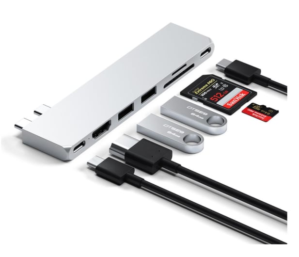 Satechi Pro Hub Slim (2xUSB-C, 2xUSB-A, HDMI, SD) (silver) - 1210852 - zdjęcie 4