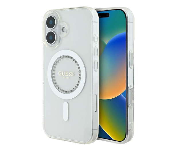 Guess IML Rhinestones do iPhone 16 Plus biały - 1279153 - zdjęcie