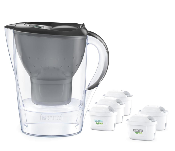 Brita Zestaw dzbanek MARELLA grafitowy 2,4L + 5 wkładów MAXTRA PRO - 1294020 - zdjęcie