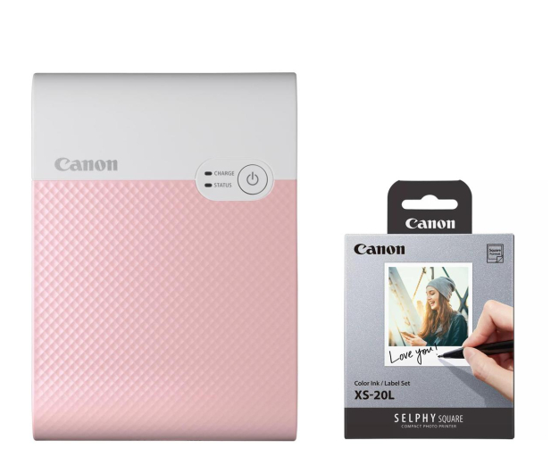Canon Selphy Square QX10 różowy + papier XS-20L - 1223795 - zdjęcie