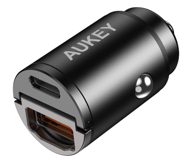 Aukey Ładowarka samochodowa USB-A USB-C PD 30W - 1220038 - zdjęcie