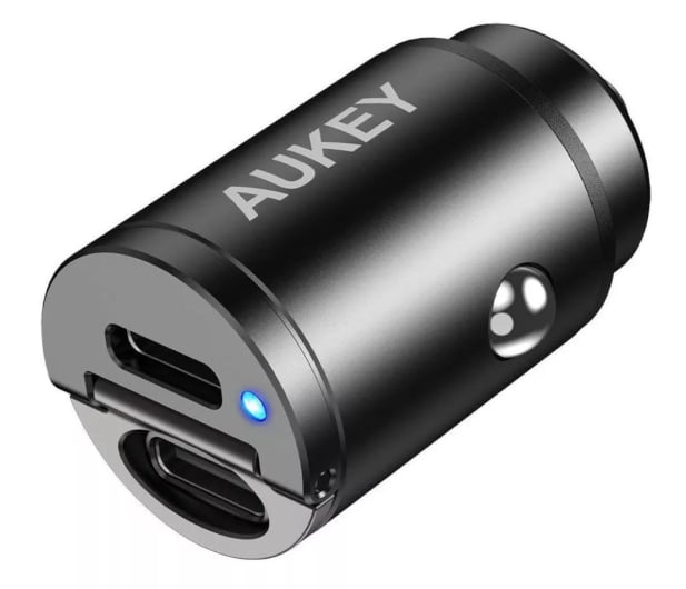 Aukey Ładowarka samochodowa 2x USB-C PD 30W - 1220041 - zdjęcie