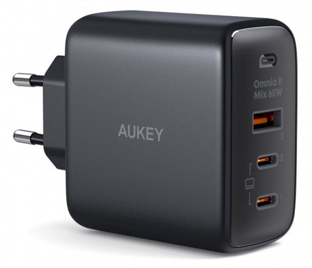Aukey Ładowarka GaN 65W PD 2x USB-C USB-A - 1220063 - zdjęcie