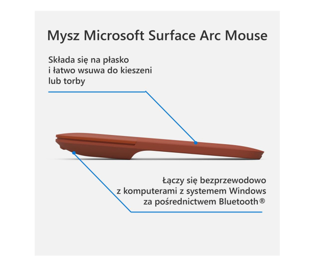 Microsoft Surface Arc Mouse (Czerwony Mak) - 520903 - zdjęcie 6
