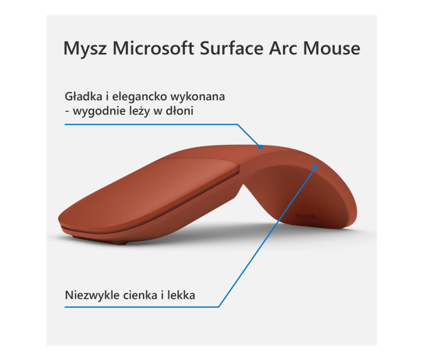 Microsoft Surface Arc Mouse (Czerwony Mak) - 520903 - zdjęcie 5