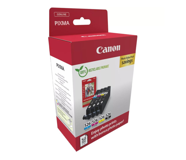 Canon Zestaw 4 tuszów CLI-526 CMYK + papier foto 50 szt - 1227027 - zdjęcie 2