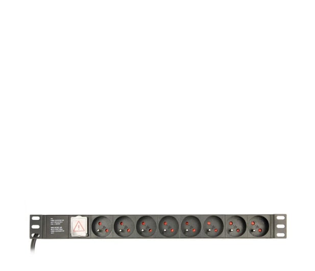 Gembird Rack - 8 gniazd FR, 1U, 10A, C14, 3m - 1230921 - zdjęcie