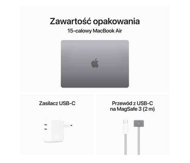 Apple MacBook Air M3/8GB/256/Mac OS Gwiezdna szarość 10R GPU 36msc - 1228250 - zdjęcie 9