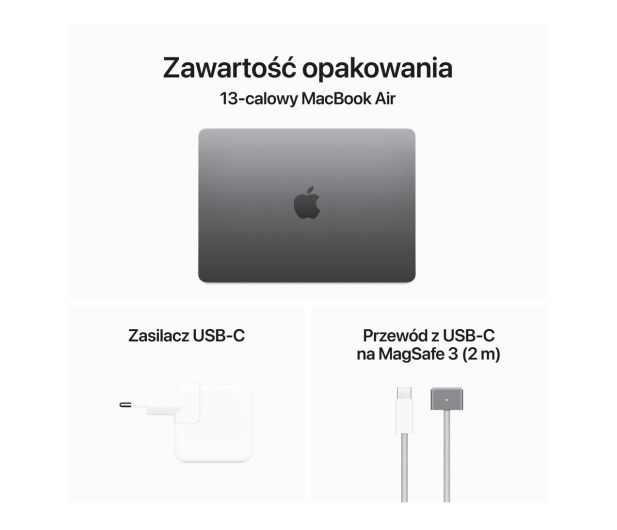 Apple MacBook Air M3/8GB/256/Mac OS Gwiezdna szarość 8R GPU 36msc - 1228227 - zdjęcie 9