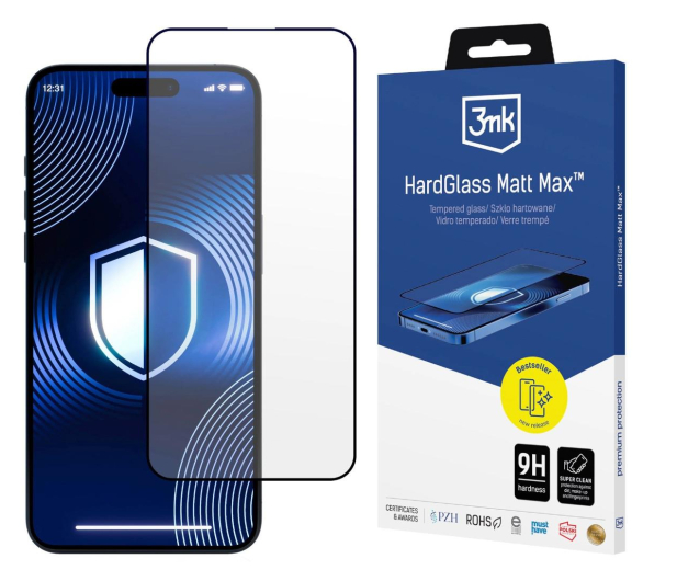 3mk HardGlass Matt Max do iPhone 15 - 1267265 - zdjęcie