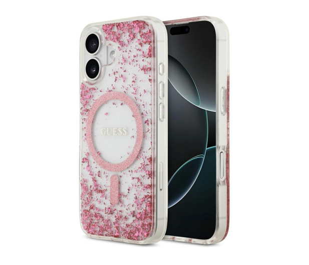 Guess Resin Bottom Glitter MagSafe do iPhone 17 różowy - 1365567 - zdjęcie