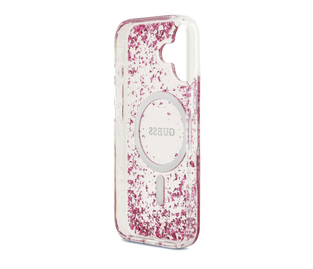 Guess Resin Bottom Glitter MagSafe do iPhone 17 różowy - 1365567 - zdjęcie 3