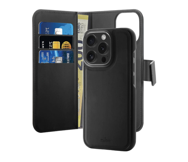 Puro Wallet Detachable MagSafe 2w1 z klapką i portfelem do iPhone - 1346235 - zdjęcie