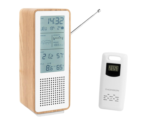 Thomson COSY Stacja pogodowa z radiem i głośnikiem BT biała - 1501902 - zdjęcie 2