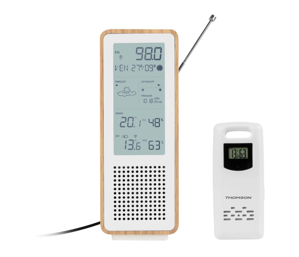 Thomson COSY Stacja pogodowa z radiem i głośnikiem BT biała - 1501902 - zdjęcie 4