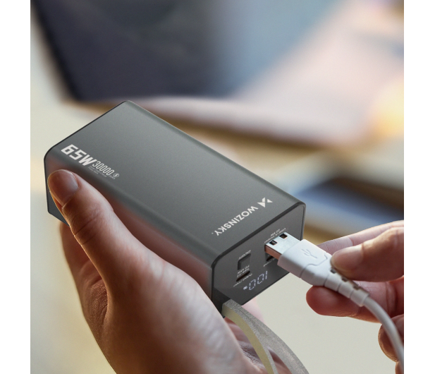 Wozinsky Powerbank K65+ 65W 30000mAh 2x USB-C, 1x USB-A 65W szary - 1487894 - zdjęcie 4