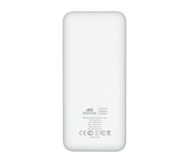 RIVACASE Powerbank VA2081 20000 mAh 10W biały - 1503822 - zdjęcie 2