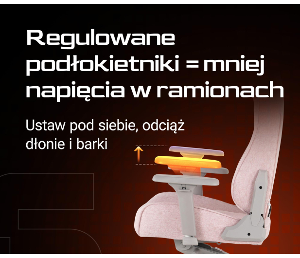 SMX Fotel gamingowy Ararat różowy - 1308832 - zdjęcie 5
