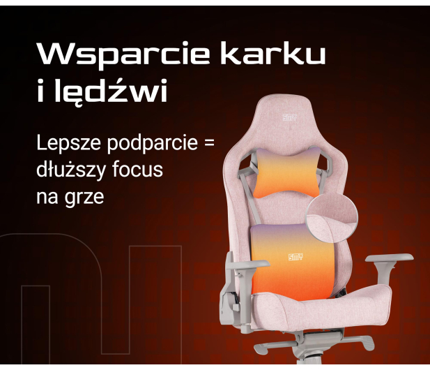 SMX Fotel gamingowy Ararat różowy - 1308832 - zdjęcie 6
