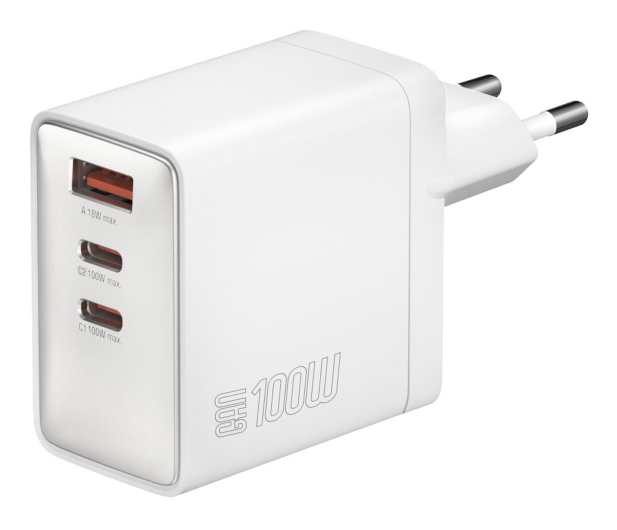 4smarts Ładowarka sieciowa Pocket GaN 100W 2xUSB-C + USB-A biały - 1512698 - zdjęcie