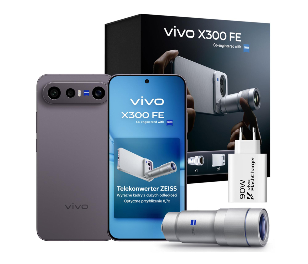 vivo X300 FE 5G 12/512GB 120Hz Czarny BOX Zestaw fotograficzny - 1523093 - zdjęcie
