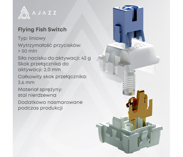 Ajazz AK820 Pro Flying Fish Switch Black Gray Yellow RGB - 1536362 - zdjęcie 7