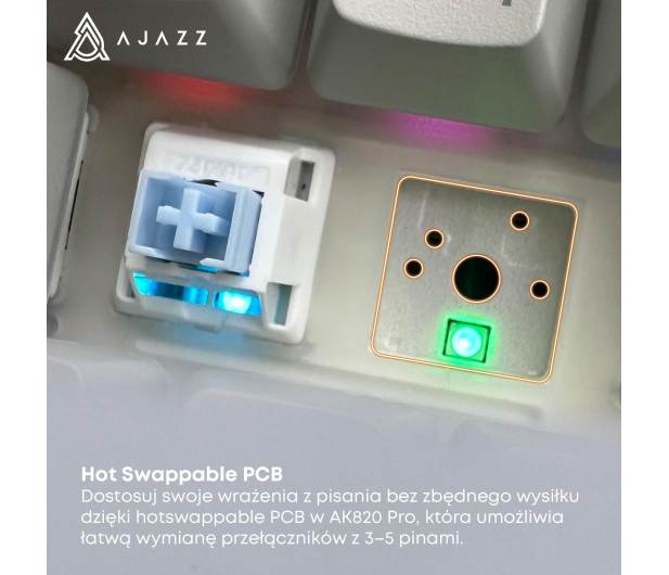 Ajazz AK820 Pro Flying Fish Switch Black Gray Yellow RGB - 1536362 - zdjęcie 8