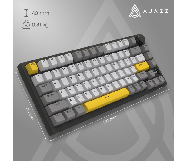 Ajazz AK820 Pro Flying Fish Switch Black Gray Yellow RGB - 1536362 - zdjęcie 11