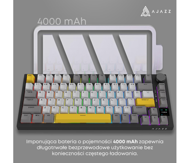 Ajazz AK820 Pro Flying Fish Switch Black Gray Yellow RGB - 1536362 - zdjęcie 12