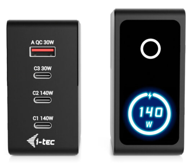 i-tec 140W Intelligent Multiport USB Charger USB-C USB-A LCD 1,5m - 1538055 - zdjęcie 3