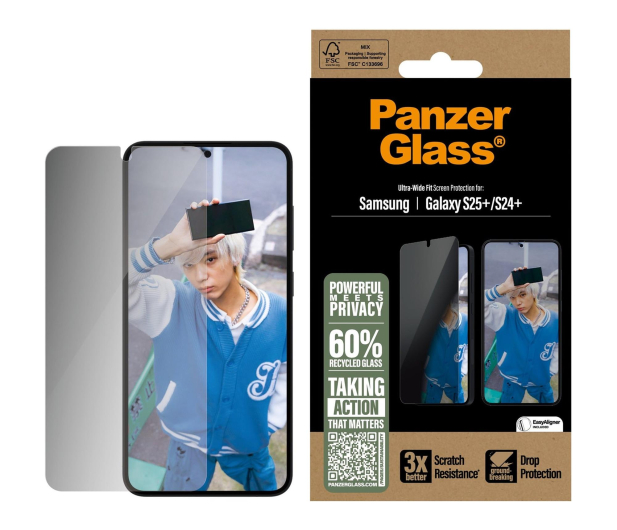 PanzerGlass Ultra-Wide Fit do Samsung Galaxy S25+ privacy - 1539012 - zdjęcie