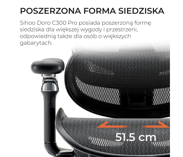 Sihoo DORO C300 PRO Mesh czarny - 1542252 - zdjęcie 14
