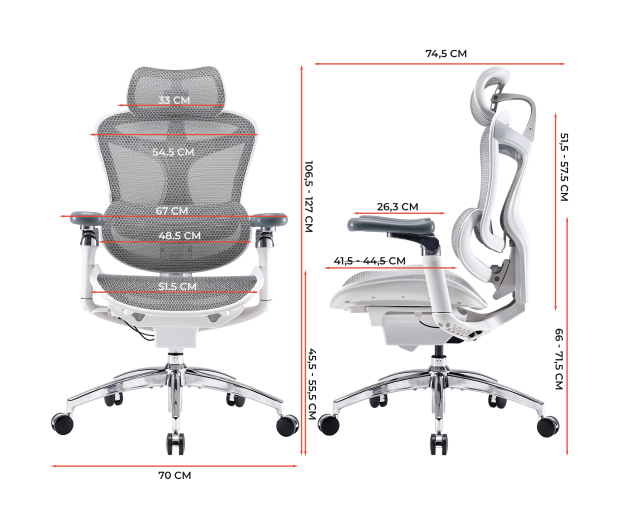 Sihoo DORO C300 PRO Mesh biały - 1542253 - zdjęcie 18