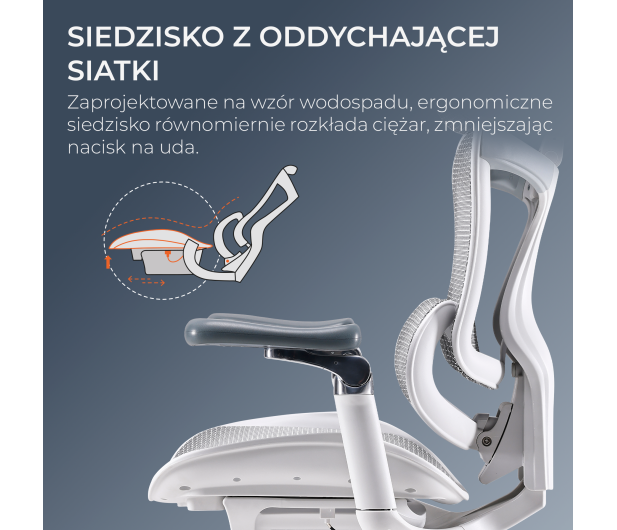 Sihoo DORO C300 PRO Mesh biały - 1542253 - zdjęcie 13