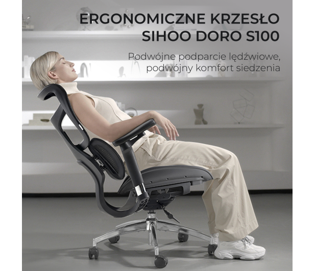 Sihoo DORO S100 Mesh czarny - 1542250 - zdjęcie 4