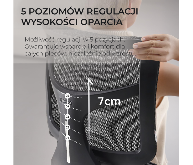 Sihoo DORO S100 Mesh czarny - 1542250 - zdjęcie 6