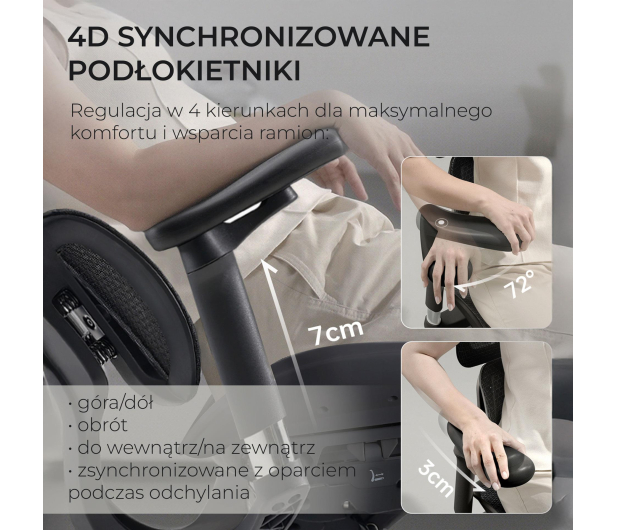 Sihoo DORO S100 Mesh czarny - 1542250 - zdjęcie 7
