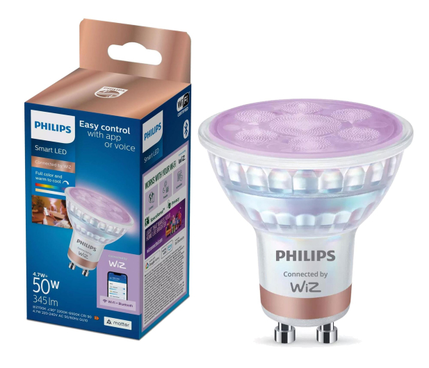 Philips Inteligentna Żarówka LED GU10 RGB Reflektor 50W 2200-6500K - 1544203 - zdjęcie