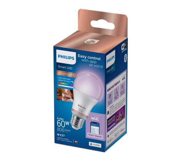 Philips Inteligentna Żarówka LED E27 RGB A60 60W 806lm 2200-6500K - 1544364 - zdjęcie 3
