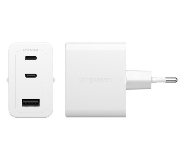 PanzerGlass empower Turbo 70W 2 x USB-C + USB-A Silver White - 1546801 - zdjęcie 2